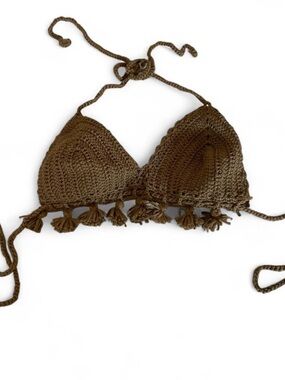 Crochet Triangle Top in Brown